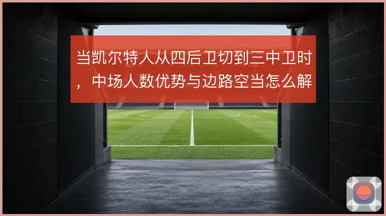 当凯尔特人从四后卫切到三中卫时，中场人数优势与边路空当怎么解